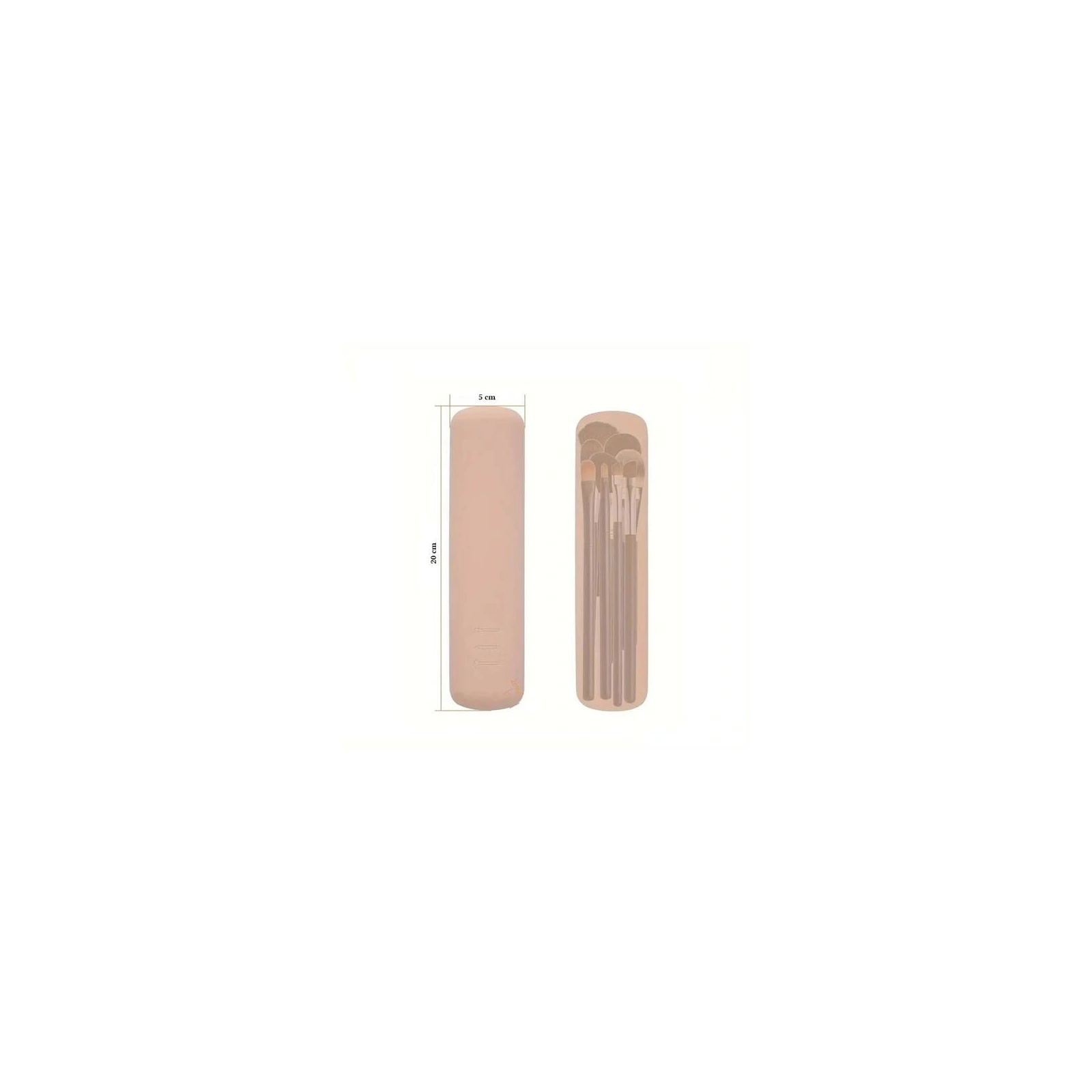 ECARLA silikonowe etui na pędzle do makijażu 20cm Pudrowy róż PZ44WZ2