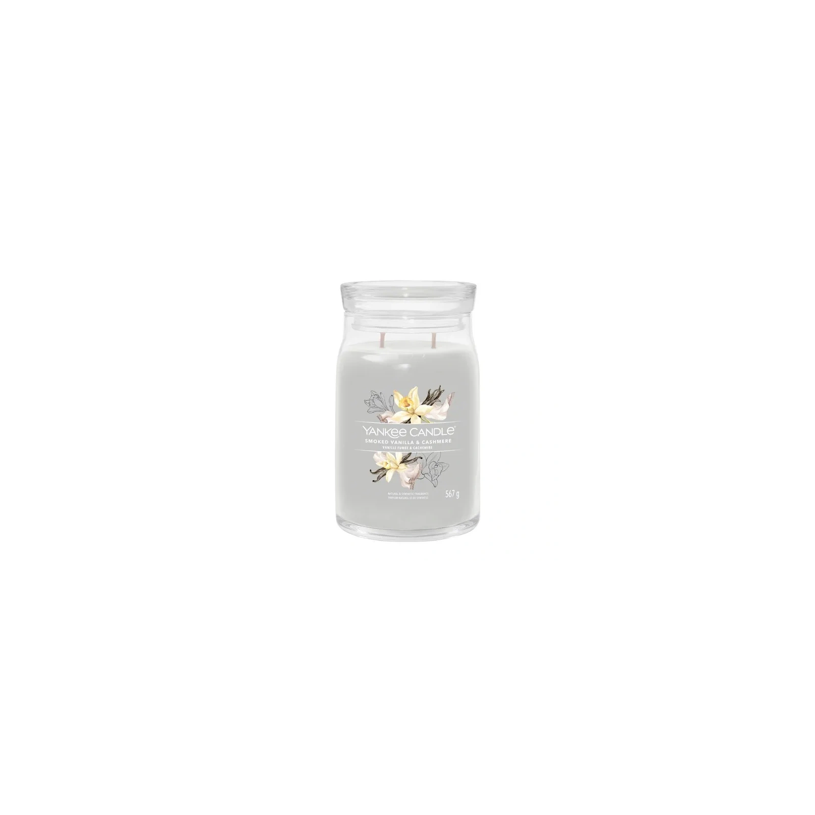 YANKEE CANDLE Signature Duża świeca w słoiku SMOKED VANILLA & CASHMERE 567g
