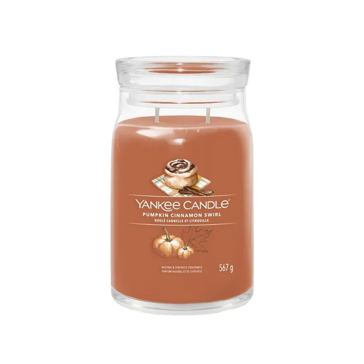 YANKEE CANDLE Signature Duża świeca w słoiku PUMPKIN CINNAMON SWIRL 567g