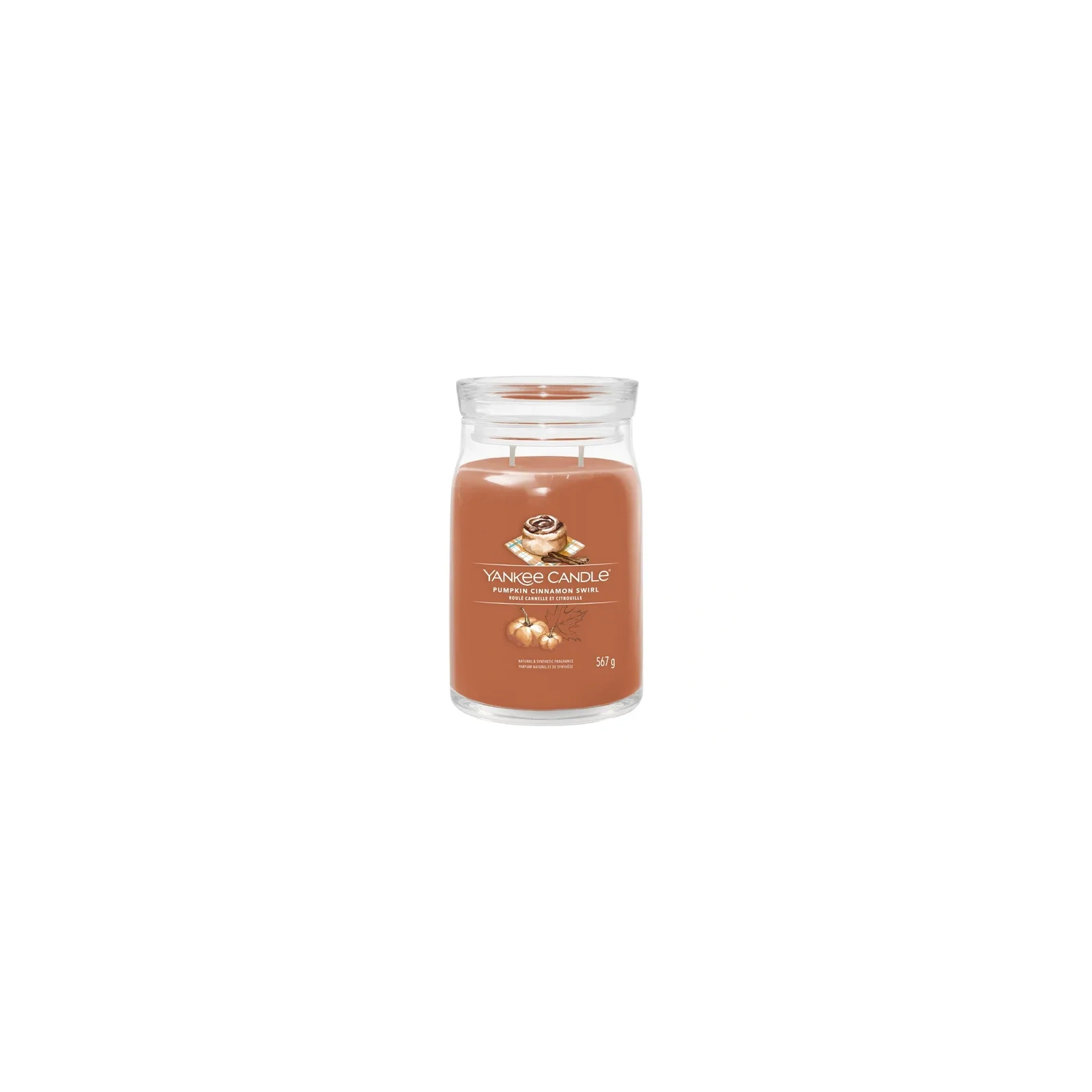 YANKEE CANDLE Signature Duża świeca w słoiku PUMPKIN CINNAMON SWIRL 567g
