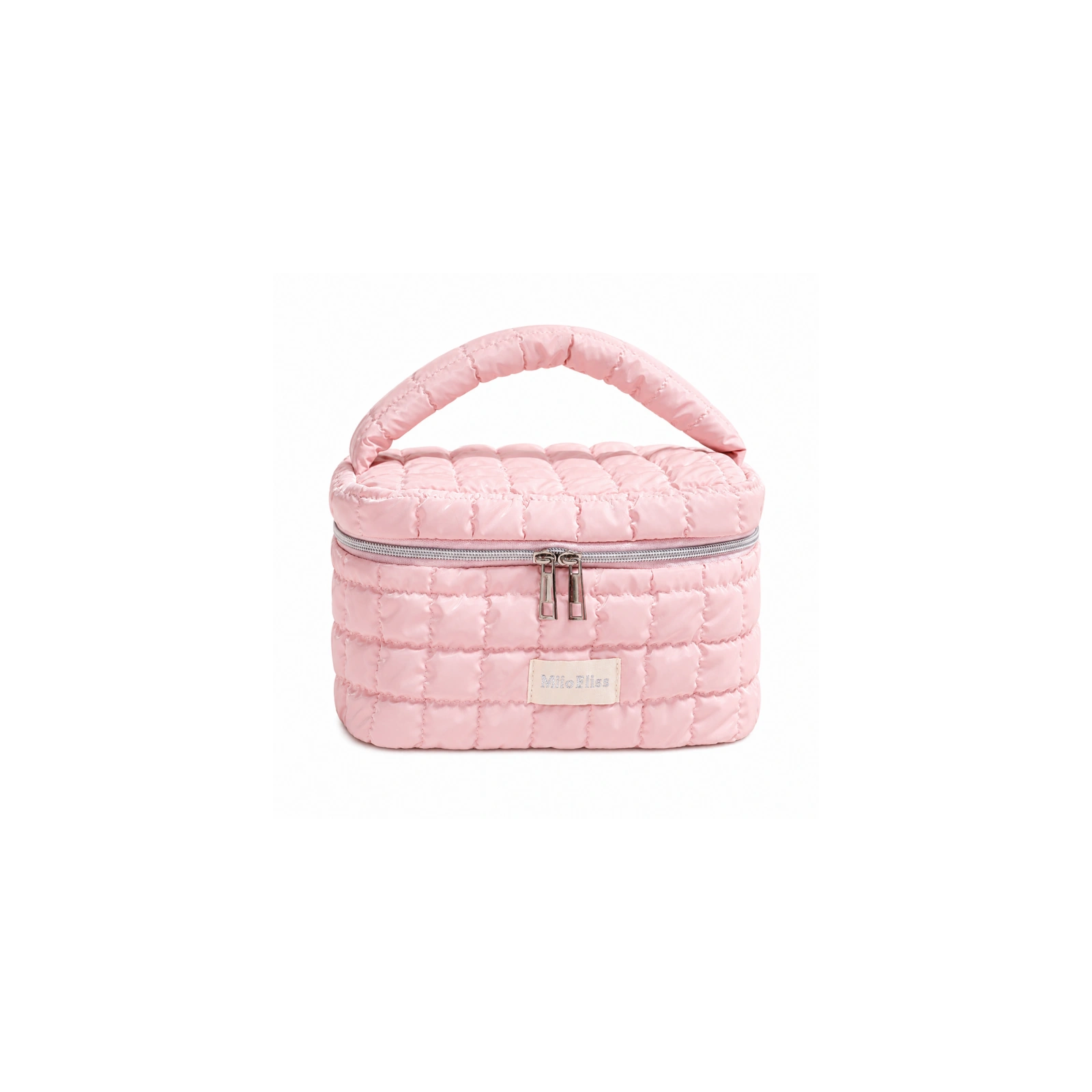 ECARLA kosmetyczka kuferek z rączką 24x16x13,5cm Różowa KS161