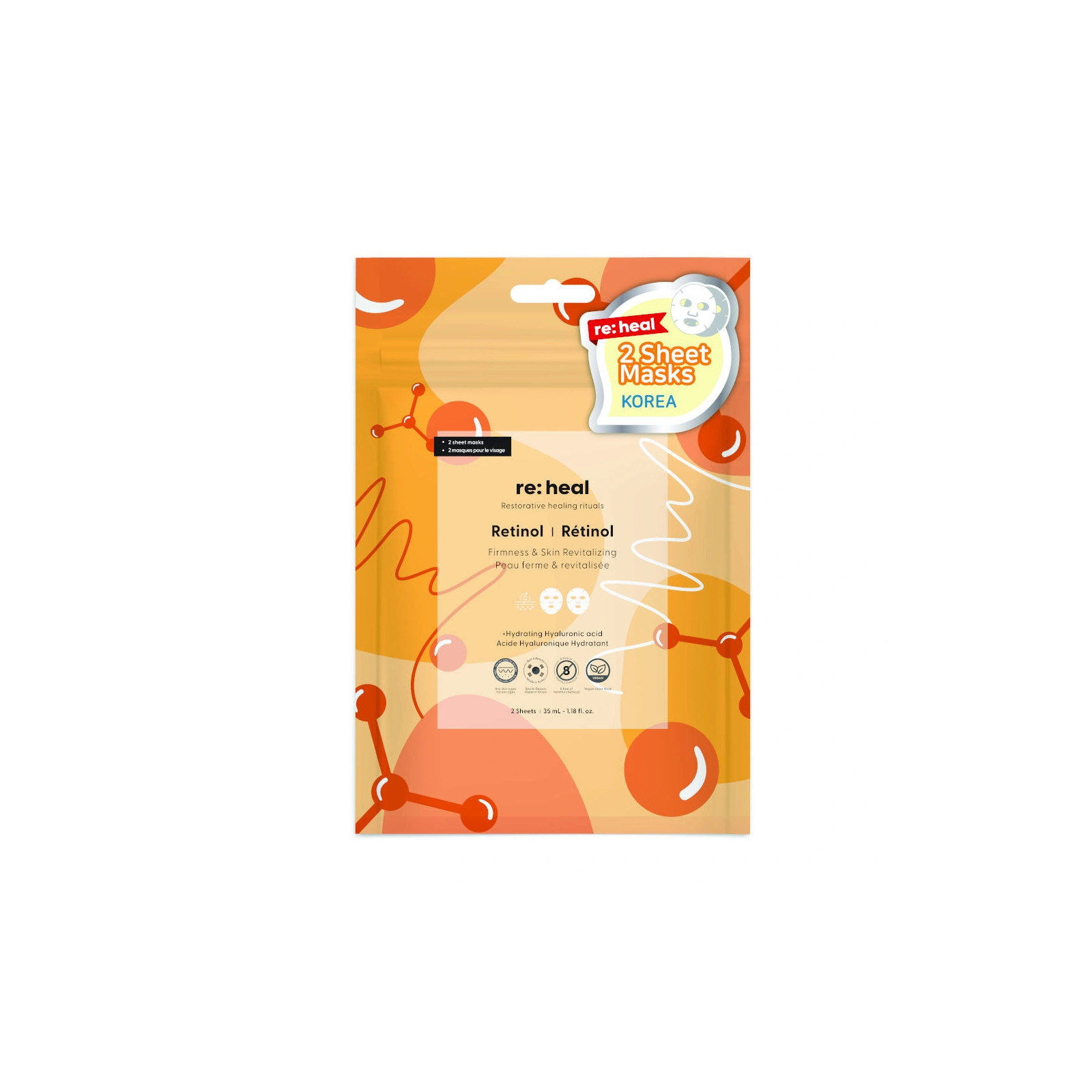 COEM Re:Heal koreańska maska w płacie Retinol 2 sztuki 35ml