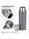ECARLA termos turystyczny z kubkiem, stal nierdzewna 500ml Szary BD65SZ