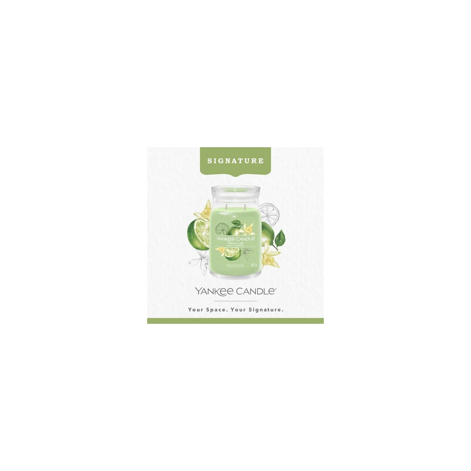 YANKEE CANDLE Signature Duża świeca w słoiku VANILLA LIME 567g