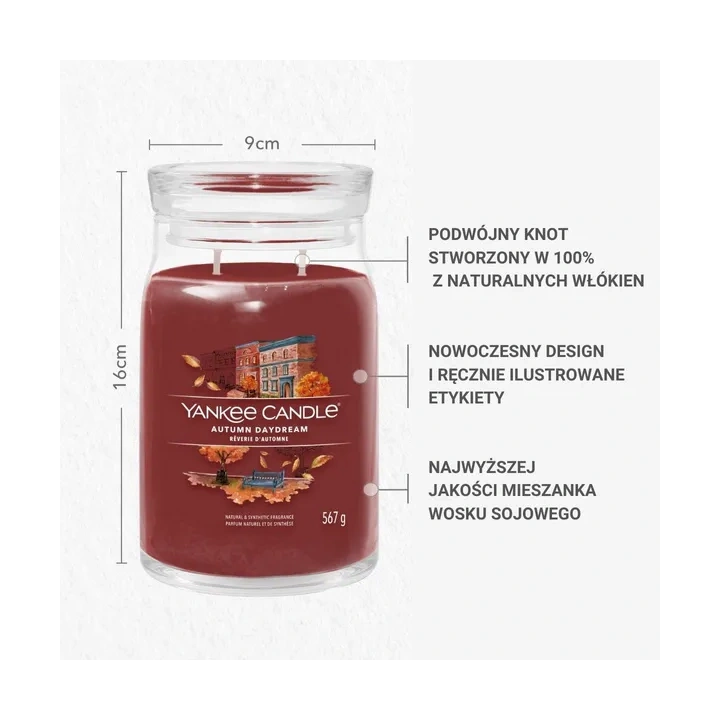 YANKEE CANDLE Signature Duża świeca w słoiku AUTUMN DAYDREAM 567g