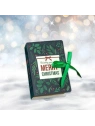 ECARLA pudełko prezentowe świąteczne z kokardą 13x9x4,5cm Merry Christmas Zielone OPO33