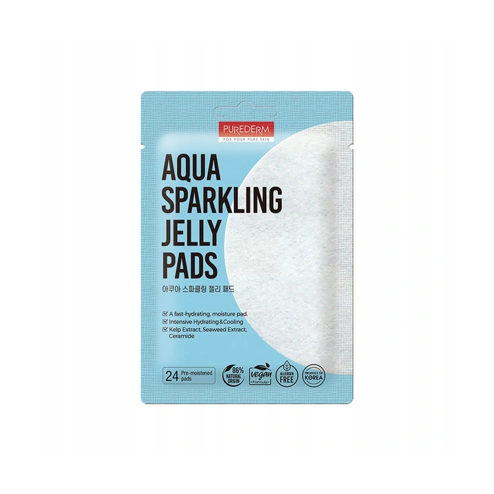 PUREDERM płatki do twarzy mocno nawilżające Aqua Sparkling Jelly Pads 24szt
