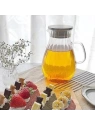 ECARLA dzbanek z falowanymi ściankami i srebrnym wieczkiem 1400ml DZ05