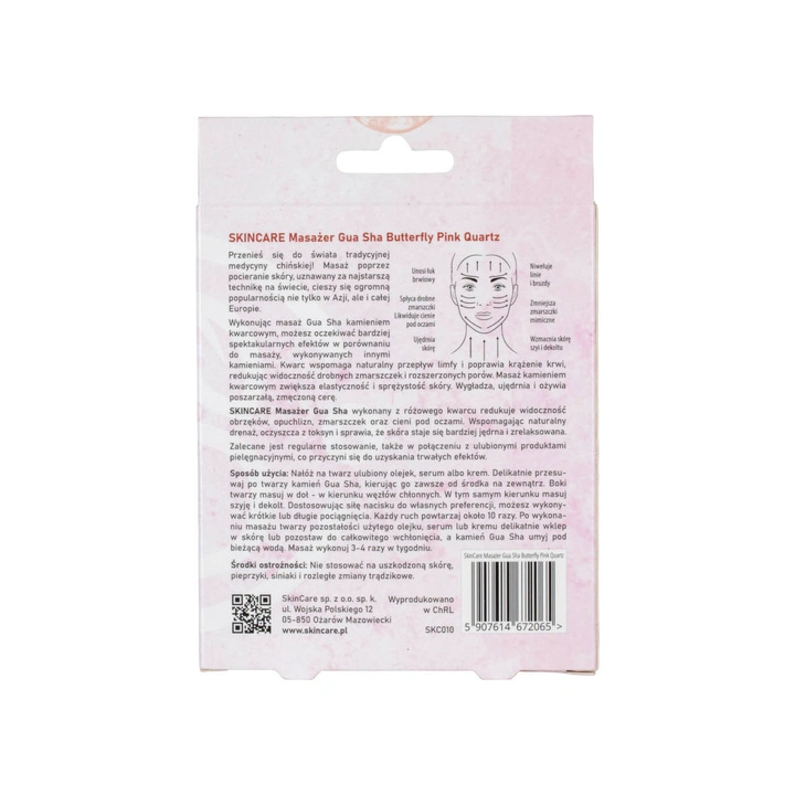 PUREDERM Gua Sha Kamień masażer z różowego jadeitu Butterfly Pink Quartz