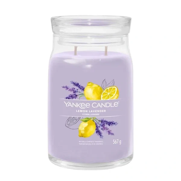 YANKEE CANDLE Signature Duża świeca w słoiku LEMON LAVENDER 567g