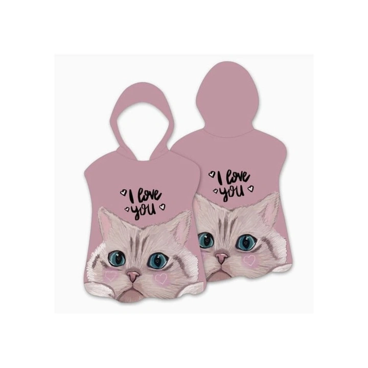 ECARLA ręcznik plażowy pelerynka dziecięca I Love You Kotek PEL02WZ2