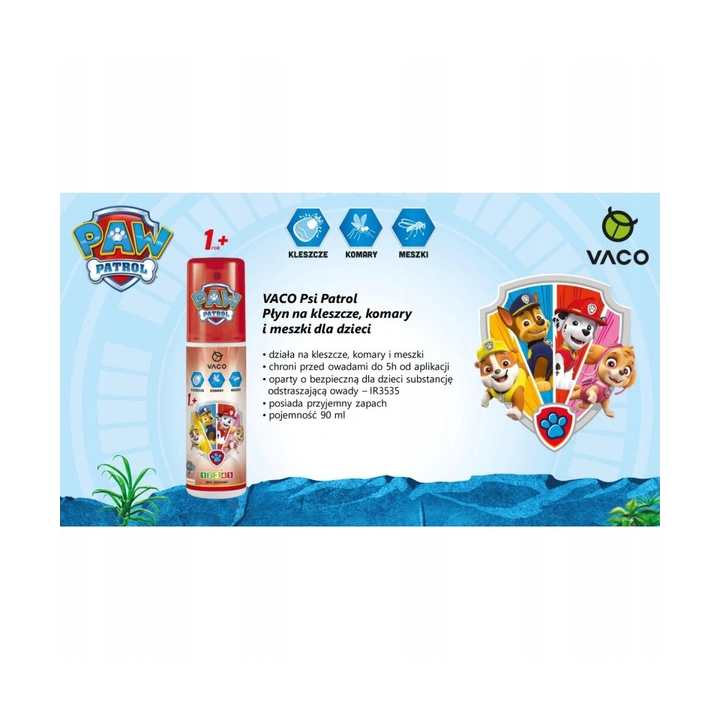 VACO Psi Patrol płyn na komary kleszcze i meszki kids 1+ 90ml
