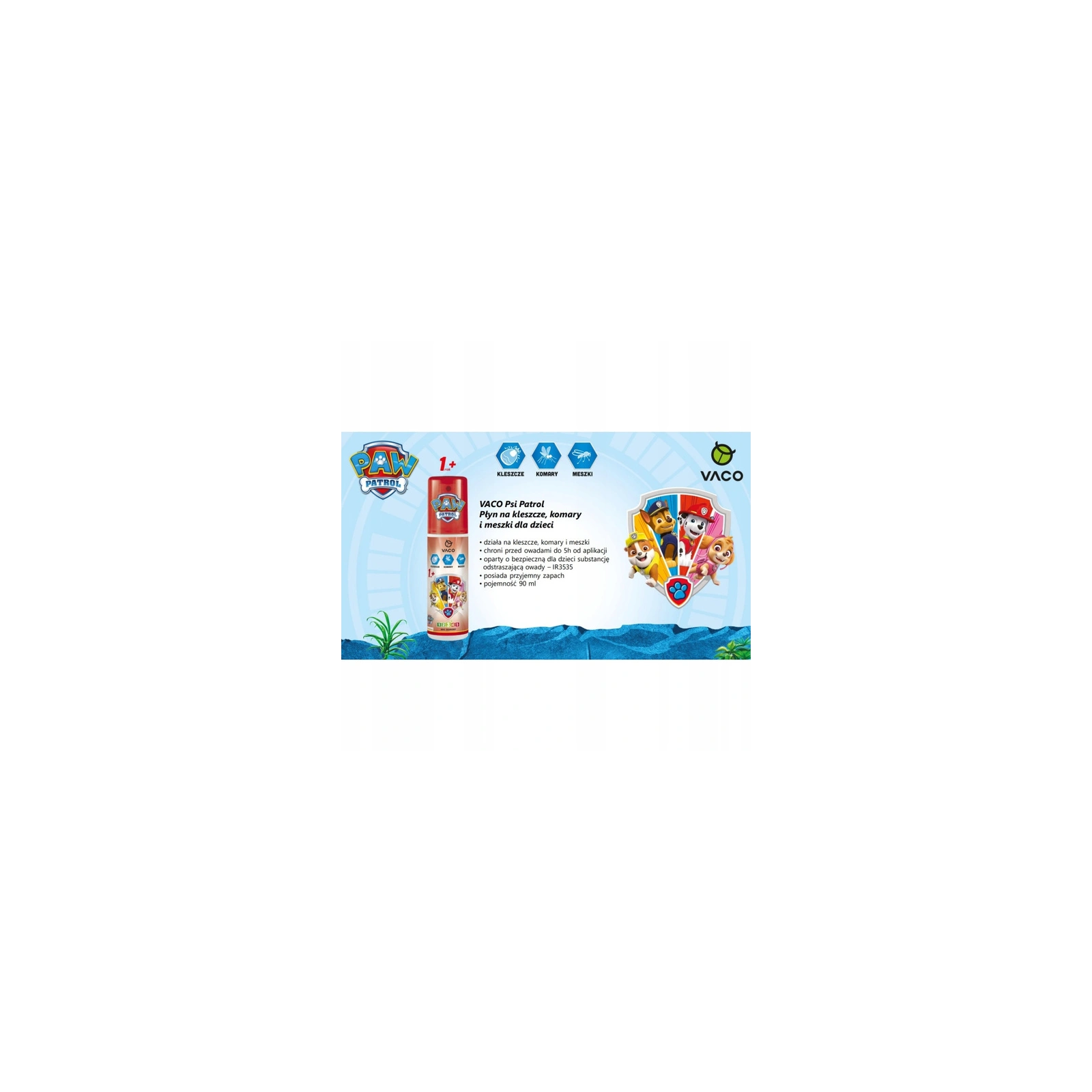 VACO Psi Patrol płyn na komary kleszcze i meszki kids 1+ 90ml