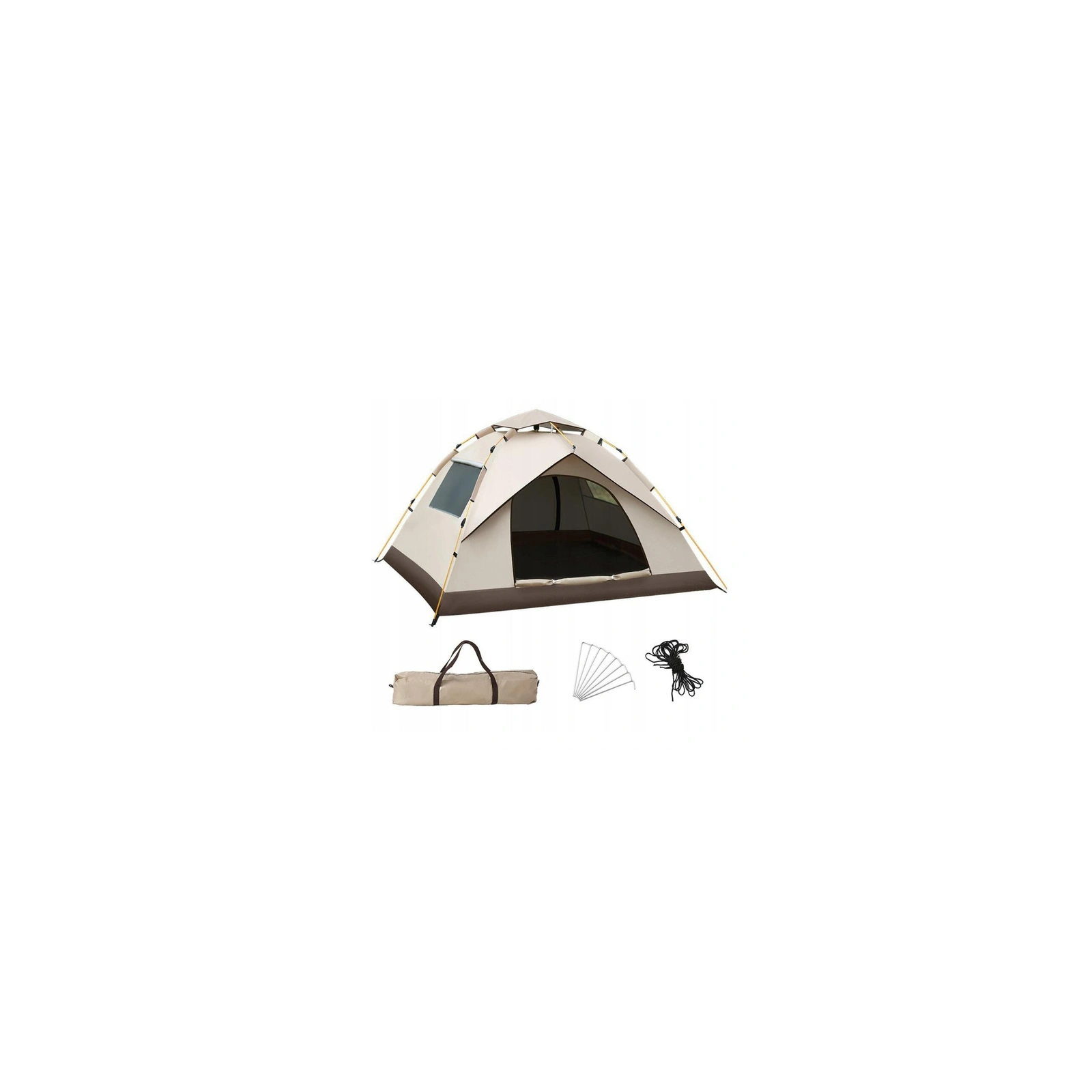 ECARLA namiot kempingowy składany 2-3 osobowy 200x140x115cm Kremowy BAL12K