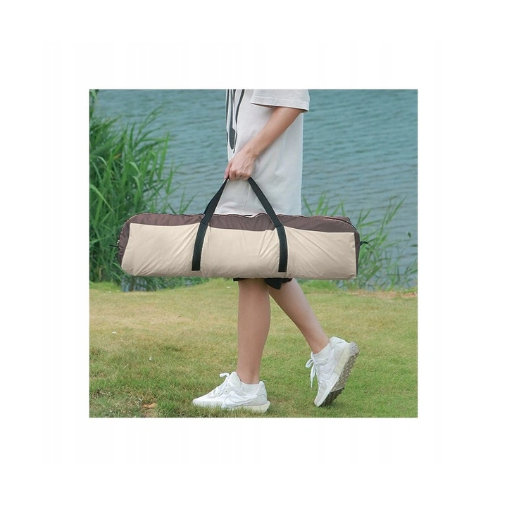 ECARLA namiot kempingowy składany 2-3 osobowy 200x140x115cm Kremowy BAL12K