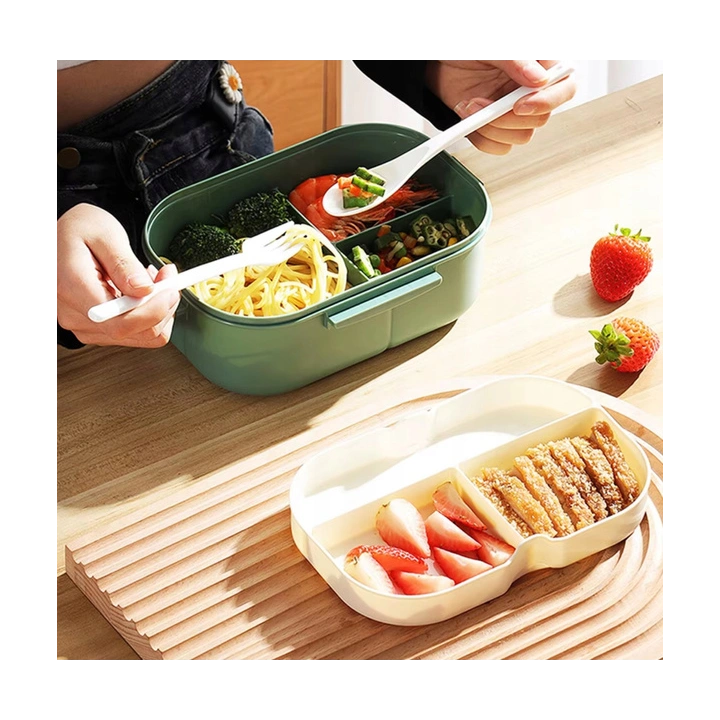ECARLA Lunch Box śniadaniówka ze sztućcami 21x14,5x8cm Mięta PJM44M