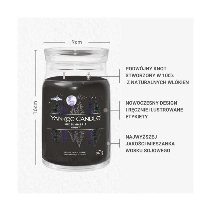 YANKEE CANDLE Signature Duża świeca w słoiku MIDSUMMER'S NIGHT 567g