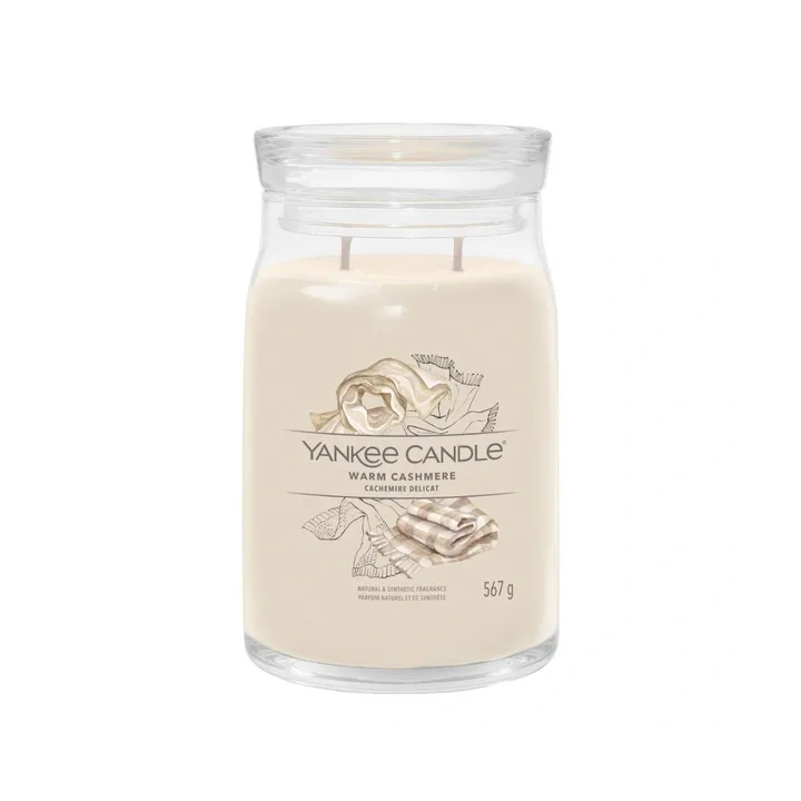 YANKEE CANDLE Signature Duża świeca w słoiku WARM CASHMERE 567g