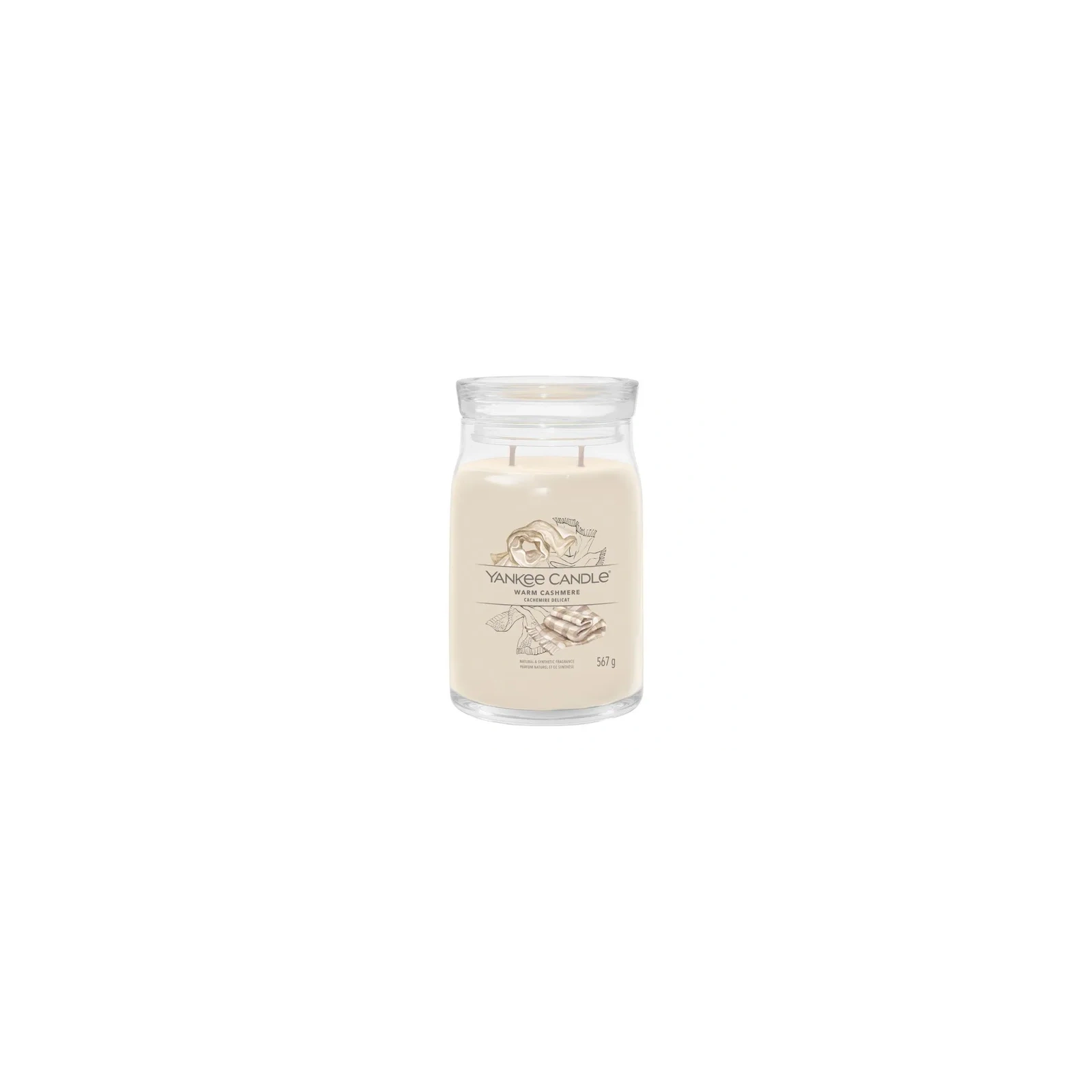 YANKEE CANDLE Signature Duża świeca w słoiku WARM CASHMERE 567g
