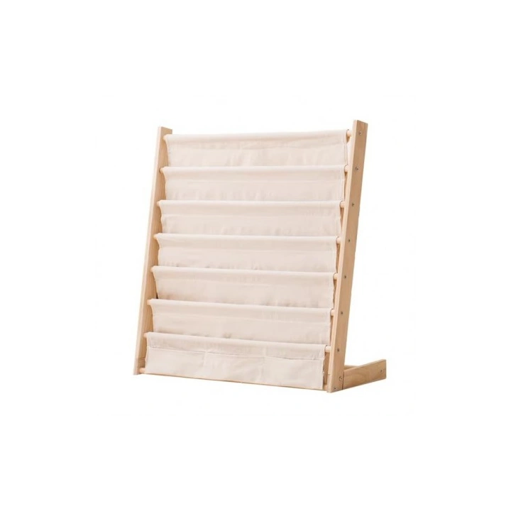 ECARLA regał organizer na książki z kieszonkami 6-poziomowy 79x60cm SZ45