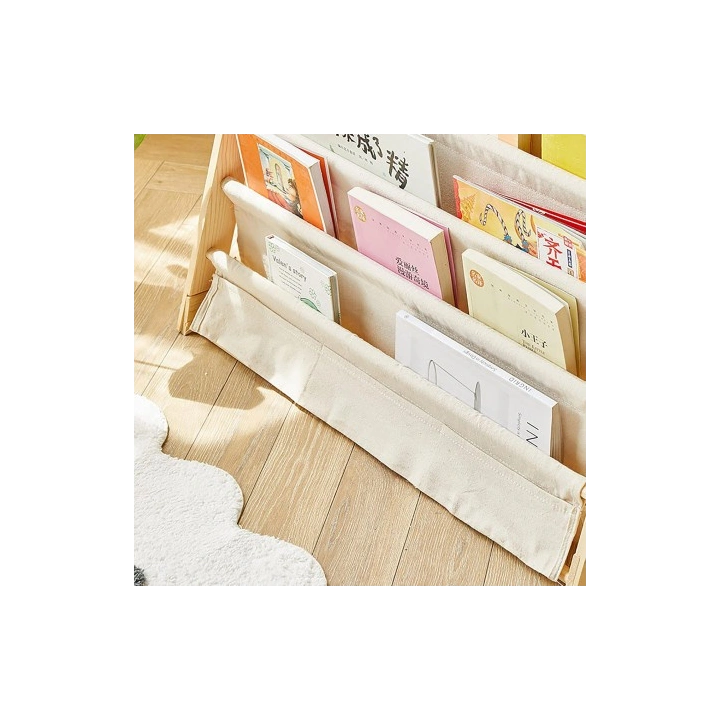 ECARLA regał organizer na książki z kieszonkami 6-poziomowy 79x60cm SZ45