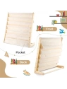 ECARLA regał organizer na książki z kieszonkami 6-poziomowy 79x60cm SZ45