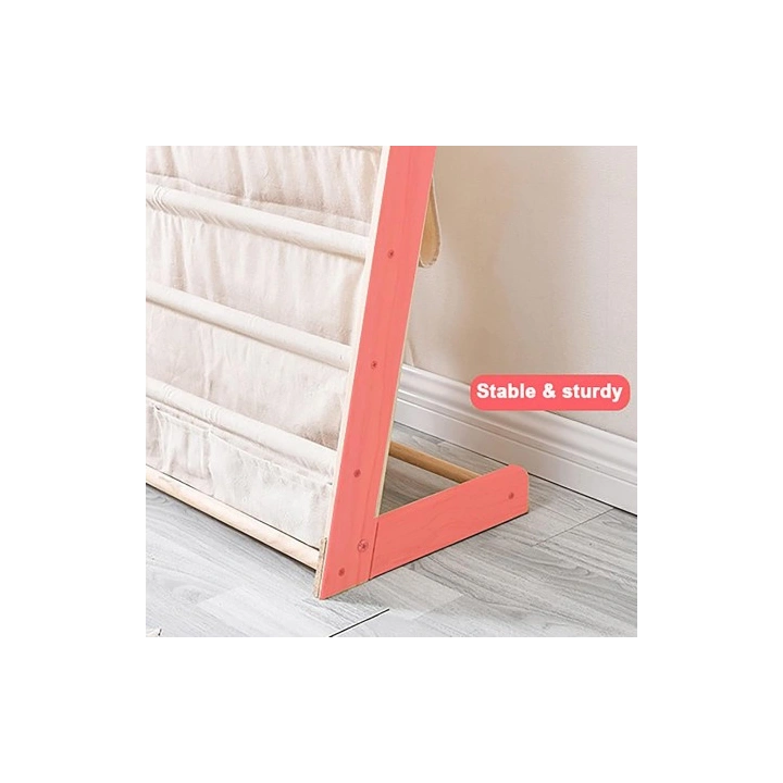ECARLA regał organizer na książki z kieszonkami 6-poziomowy 79x60cm SZ45