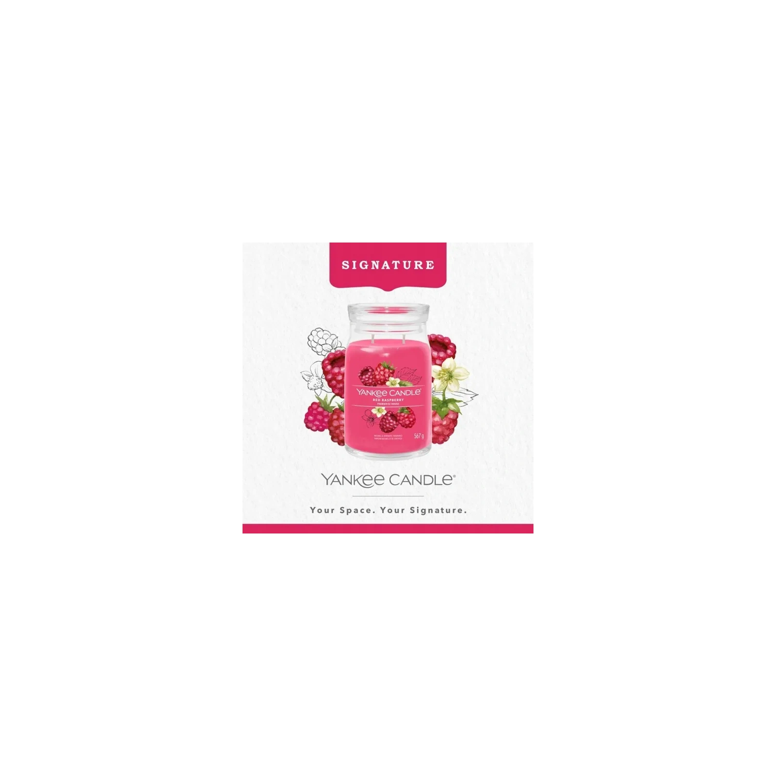 YANKEE CANDLE Signature Duża świeca w słoiku RED RASPBERRY 567g