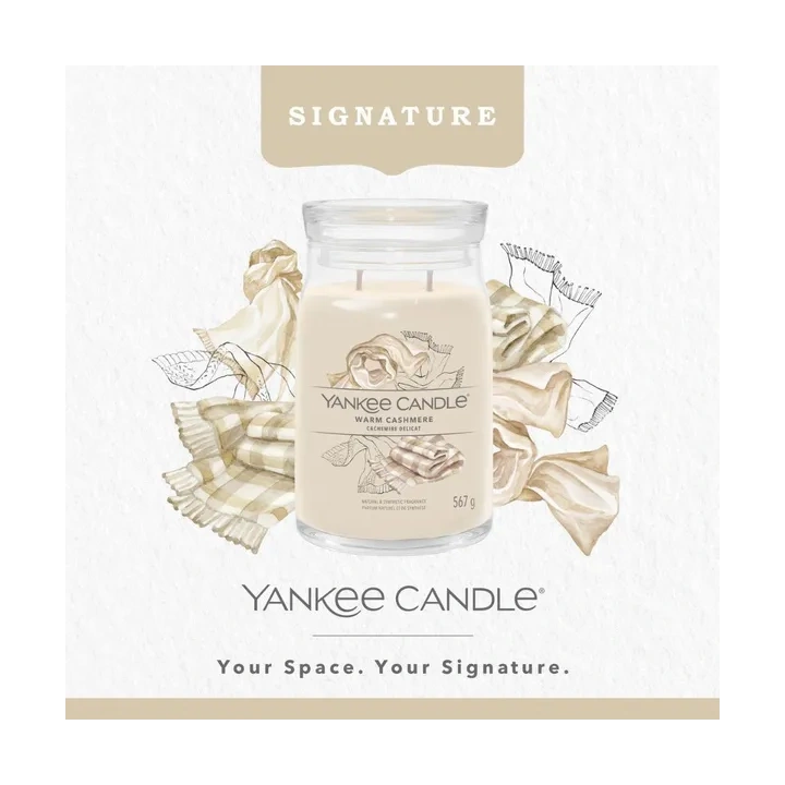 YANKEE CANDLE Signature Duża świeca w słoiku WARM CASHMERE 567g