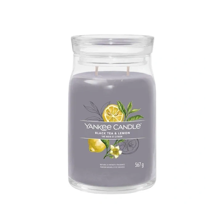 YANKEE CANDLE Signature Duża świeca w słoiku BLACK TEA & LEMON 567g
