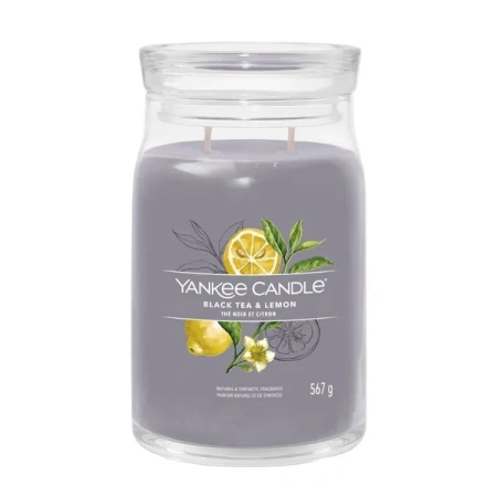 YANKEE CANDLE Signature Duża świeca w słoiku BLACK TEA & LEMON 567g