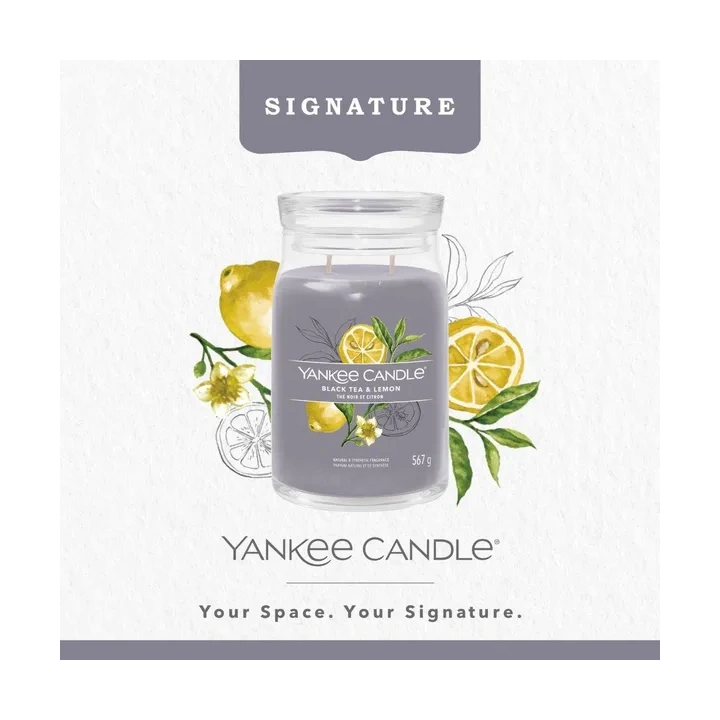 YANKEE CANDLE Signature Duża świeca w słoiku BLACK TEA & LEMON 567g