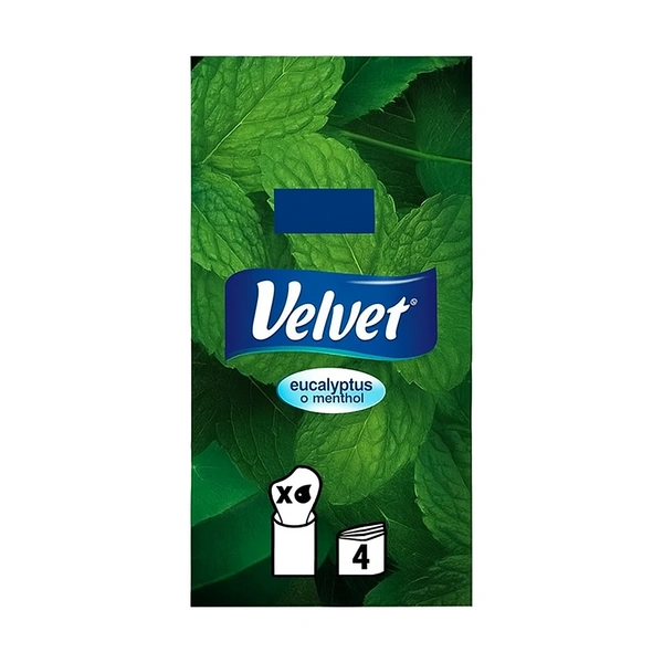 VELVET Aroma chusteczki higieniczne 4-warstwowe Eukaliptus i Mentol 1x10szt