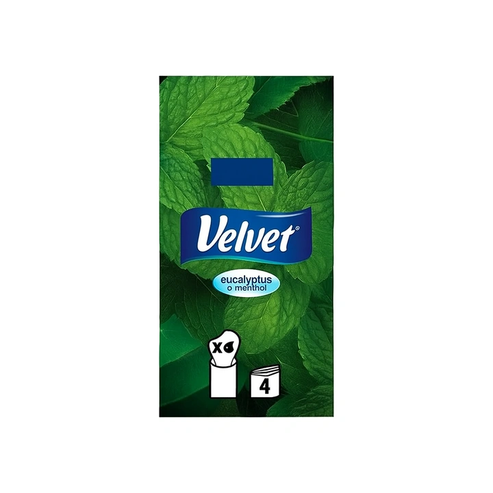 VELVET Aroma chusteczki higieniczne 4-warstwowe Eukaliptus i Mentol 1x10szt
