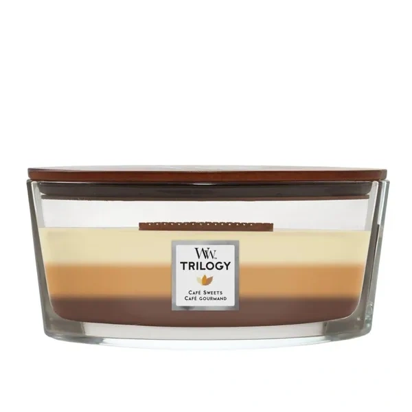 WOODWICK Hearthwick Trilogy świeca w słoiku elipsa CAFÉ SWEETS 453g 