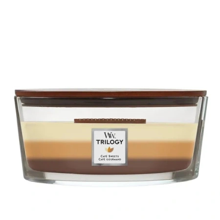 WOODWICK Hearthwick Trilogy świeca w słoiku elipsa CAFÉ SWEETS 453g 