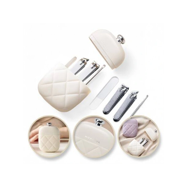 ECARLA zestaw akcesoriów do manicure w etui Kremowy AK10K