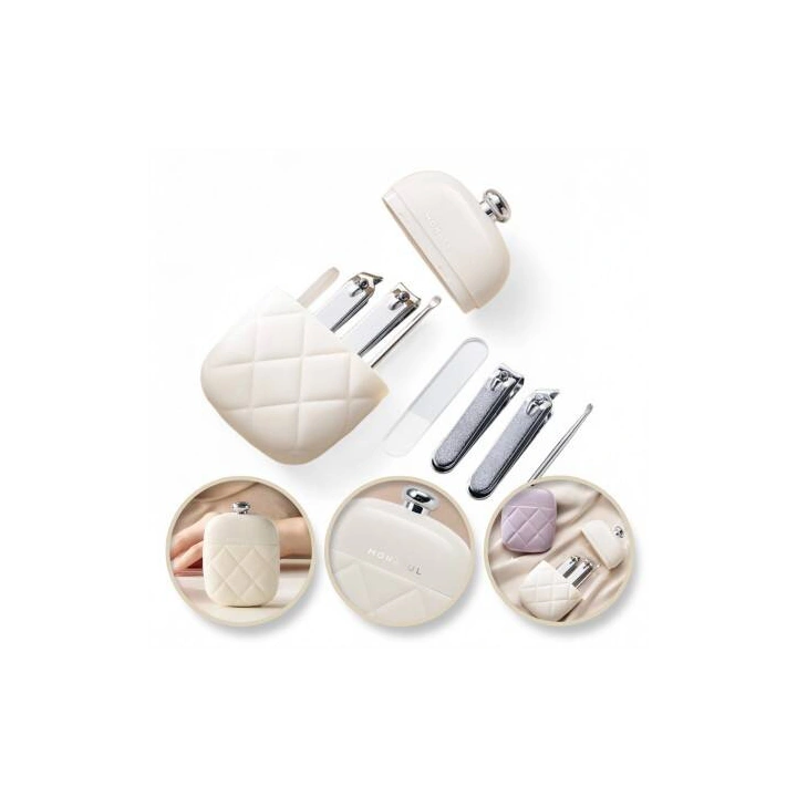 ECARLA zestaw akcesoriów do manicure w etui Kremowy AK10K
