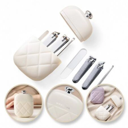 ECARLA zestaw akcesoriów do manicure w etui Kremowy AK10K