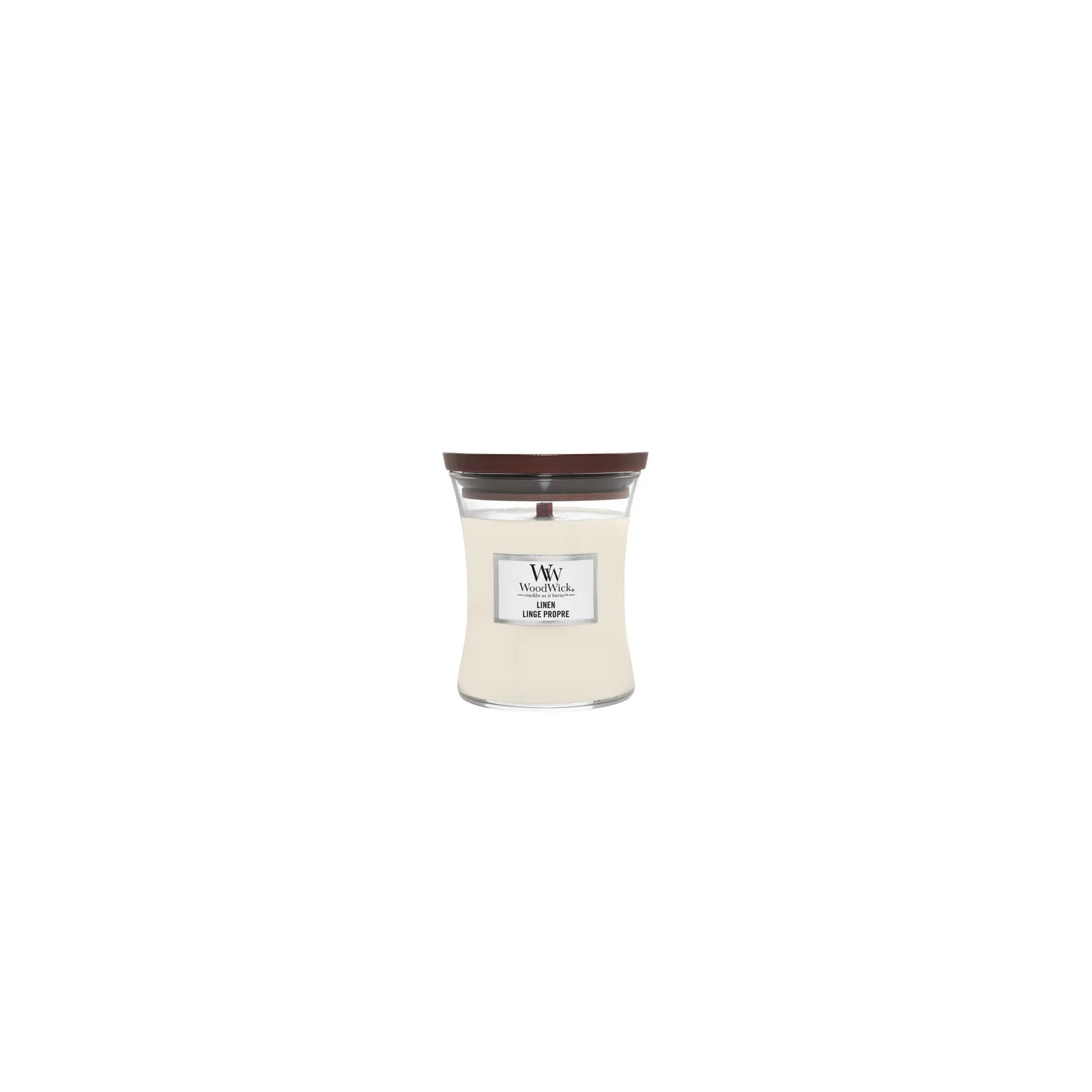 WOODWICK PlusWick średnia świeca w słoiku LINEN 275g