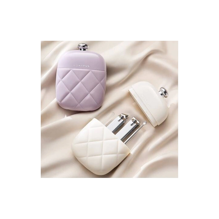 ECARLA zestaw akcesoriów do manicure w etui Kremowy AK10K