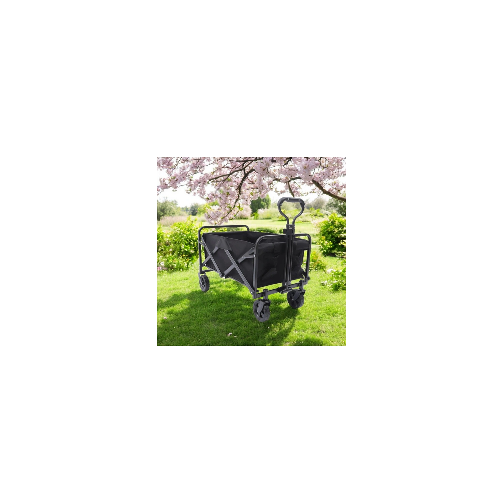 ECARLA wózek transportowy przyczepka ogrodowa 72x47x68-87cm składany metalowy AR07CZ
