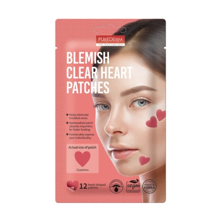 PUREDERM Blemish Clear Heart Patches plasterki na wypryski SERCA 12szt