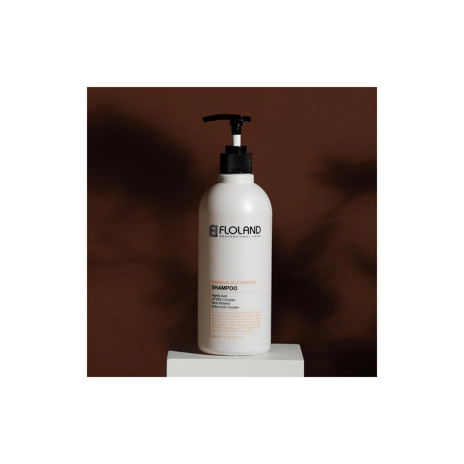 FLOLAND PROFESSIONAL Premium Silk Keratin szampon do włosów mocno zniszczonych 530ml