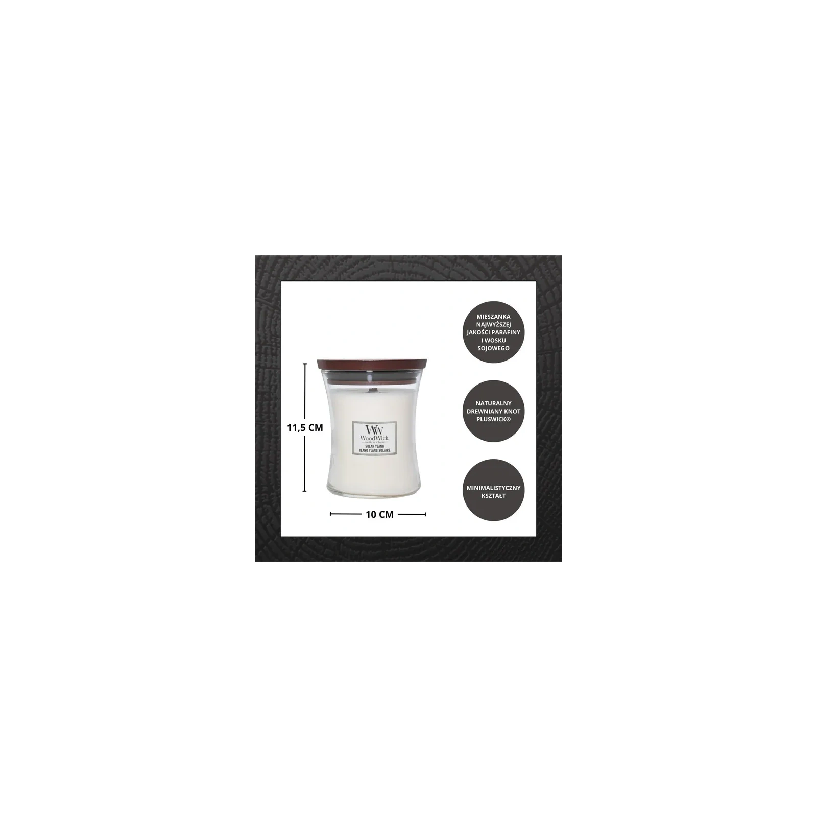 WOODWICK PlusWick średnia świeca w słoiku SOLAR YLANG 275g