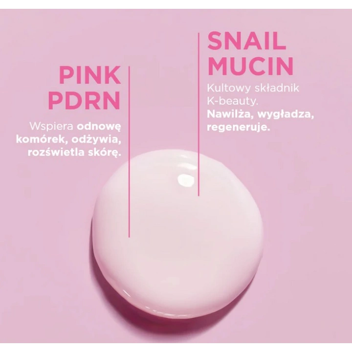 EVELINE Pink Snail Glazed Skin Effect nawilżająco-rozświetlające serum do twarzy 30ml