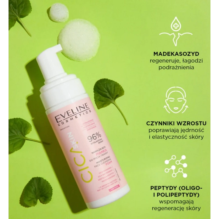 EVELINE Cica Skin nawilżająca pianka do mycia twarzy 150ml