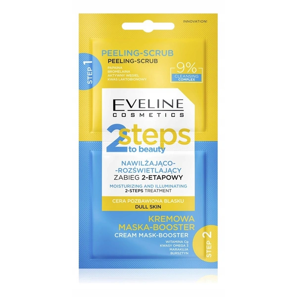 EVELINE 2Steps To Beauty nawilżająco-rozświetlający zabieg dwuetapowy 2x4ml