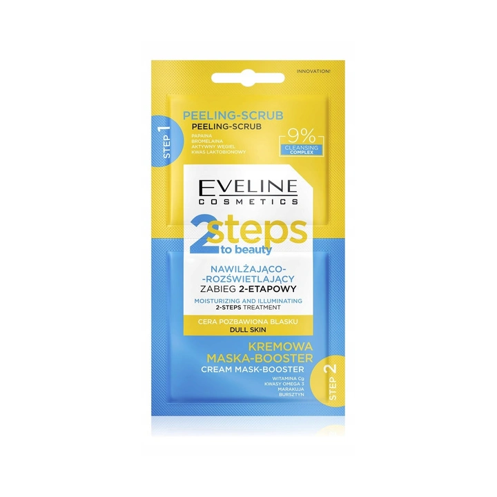 EVELINE 2Steps To Beauty nawilżająco-rozświetlający zabieg dwuetapowy 2x4ml
