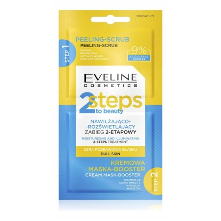EVELINE 2Steps To Beauty nawilżająco-rozświetlający zabieg dwuetapowy 2x4ml